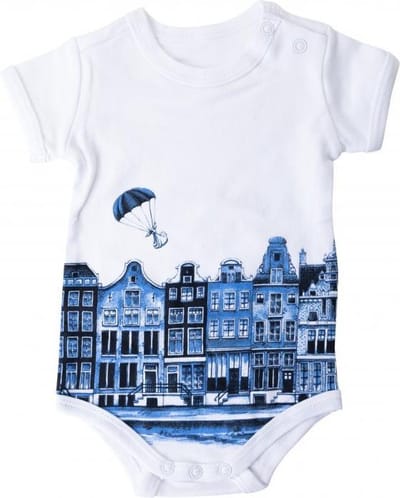Baby romper Grachtenpanden - Katoen - tot 3 maanden