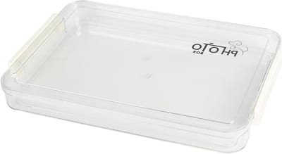 Grote Transparante Foto Doos 34.5 x 23.5 cm met PP Plastic Deksel voor Postkaarten, Foto's en Herinneringen, Stofdichte Opbergdoos voor Thuis en Kantoor