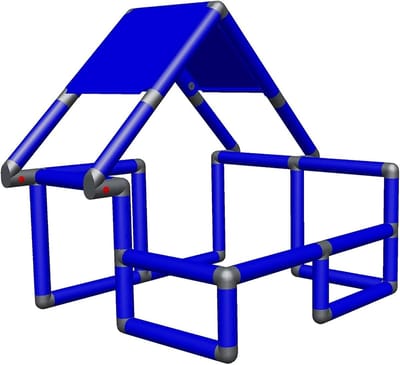 Basis Bouwdoos - Beginnersset Klimrek - Kinderen Spelen - Modulair Uitbreidbaar Systeem - 85 x 85 x 94 cm - Blauw