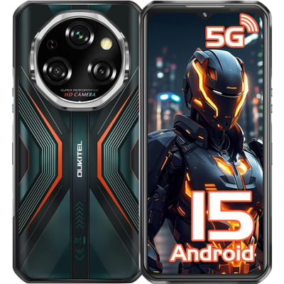 Téléphone Portable OUKITEL WP55 5G 36 Go + 256 Go 6,58  FHD+ 108MP 11000mAh Double SIM Android 15 Empreinte Digitale Latérale/NFC/OTG orange