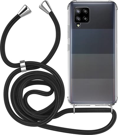 Transparant hoesje met koord - Anti-shock stootrand / Siliconen / Back Cover geschikt voor: Samsung Galaxy A42 5G