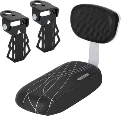 Fiets Achterbank - Kinderzitje Fiets - Veilig Vervoer - Met Rugleuning - 33x13.5cm - Zwart