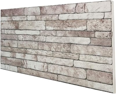 Kunststeen Platen - Hars Wandbekleding - Binnen en Buiten - Warmte- en Geluidsisolatie - 100x50cm - Dakota Stone Grgio