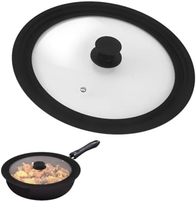 PromoHome Universeel Keukendeksel - Hittebestendig Glazen Deksel met Perfecte Afdichting voor Pannen 24-28 cm