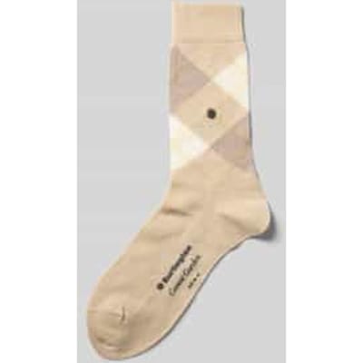Burlington Covent Garden gedessineerd katoen sokken dames beige - maat 36-41