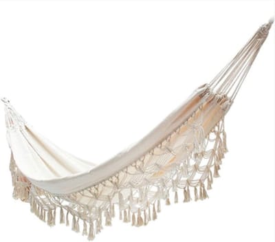 Hangmat - Schommelstoel - Ontspannen Buiten - Ademend katoen - 2 x 1.5 meter - Beige