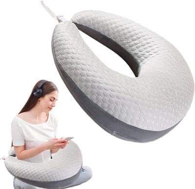 Leeskussen Rugsteun - Bed Zitkussen - Ontspannen Lezen - Ergonomische Armsteun - 60 x 58 cm - Grijs