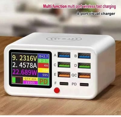 Multifunctionele 8-Poort Usb Draadloze Snel Oplader Visuele Stroom Detectie Oplader Voor Mobiele Telefoon IPad Flash Opladen