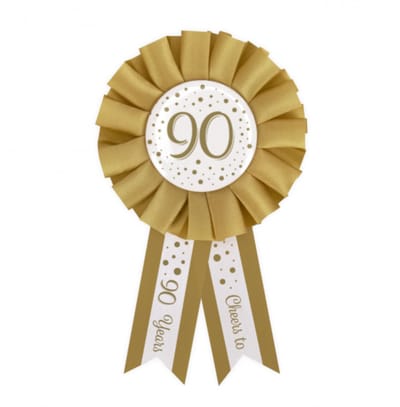 Party Rosettes gold/white - 90