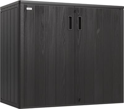 LifeGoods Tuinkast Horizontaal - 860L - Opbergkast - Waterdicht & UV-bestendig - Tuinbox - - Zwart