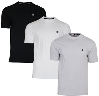 3-Pack Donnay - T-shirt (Vince) - Sportshirt - Heren - Black/White/Light Grey (740) - maat L