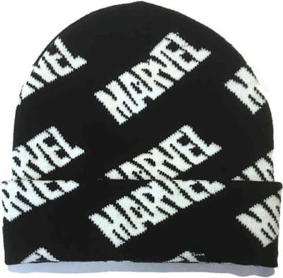 Marvel Beanie Muts Repeating Logo Zwart