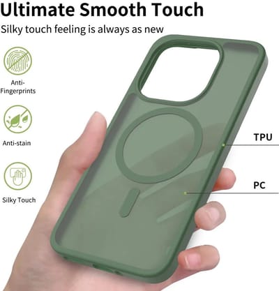 Hoesje voor Xiaomi 15T – Hybrid Back Cover - Compatible met MagSafe – Schokabsorberend TPU & Hard PC – Matte Semi Transparante Beschermhoes Groen