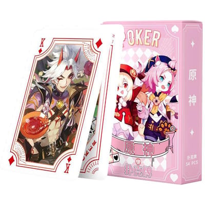 Impact Xiao Poker Cartes à Jouer Jeux de Société Enfant Enfants Jouets Enfant Jouet Jeu de Cartes Set Anime Apparence Élégante Utilisation Quotidienne Pratique gray