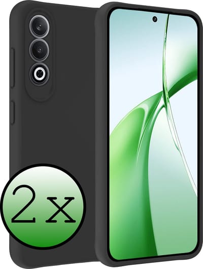 Hoesje 2 Stuks - Geschikt voor OnePlus Nord CE4 - Sterk & Shockproof - Case Siliconen - Back Cover - Telefoon Hoes - Zwart
