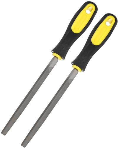 Vijl 15,5 cm, koolstofstalen vijl, diamantvijl, handvijl W PVC-handgreep voor hout/metaal/keramiek/glas/steen/sieraden/tegels/model/doe-het-zelf/slijpvijl