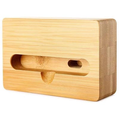 Telefoonhouder Stand Versterker Cel Luidspreker Houten Bureau Hout Bamboe Geluid Mobiele Beugel Bureaublad Tablet Auto Douche Mobiele Telefoon Dock wood beige
