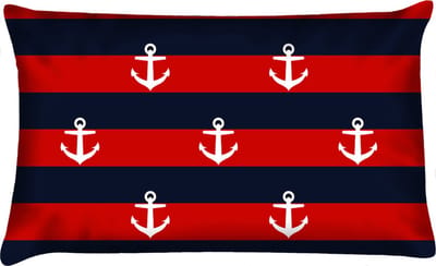 Sierkussen - Buitenkussen Hollands Glorie Waterafstotend Bootkussen Streep Ankers - Multicolor - 60 Cm X 40 Cm
