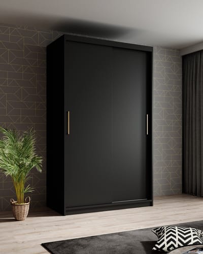 Meubella - Kledingkast Mandalin - Zwart - 120 cm