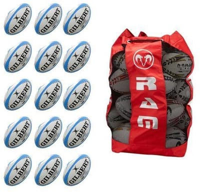 G-TR4000 rugbybal bundel - Met tas - Maat 5 - Fluor - 15 stuks