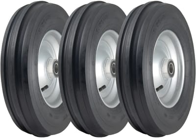 3,50-8 Haybob-harkwielen H8023 met gemonteerde velg en 25 mm kogellagers (set van 3)
