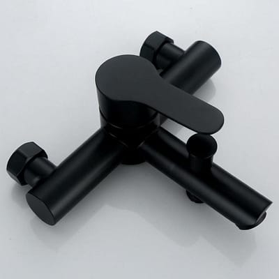 Douchekraan Bad - Badkraan Wandmontage - Comfortabele Douche - Keramische Klep - 13.5-16.5cm Installatiegat - Zwart