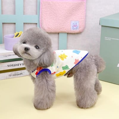Vêtements pour chiens en coton rouge pour petits chiens, t-shirt mignon pour chien et chat, gilet pour chiots, gilet ours coloré, vêtements tendance pour chiots XXL