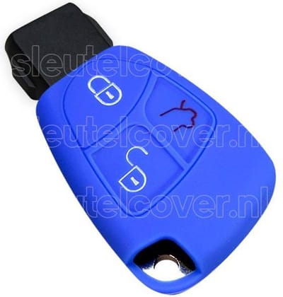 Autosleutel Hoesje geschikt voor Mercedes - SleutelCover - Silicone Autosleutel Cover - Sleutelhoesje Blauw