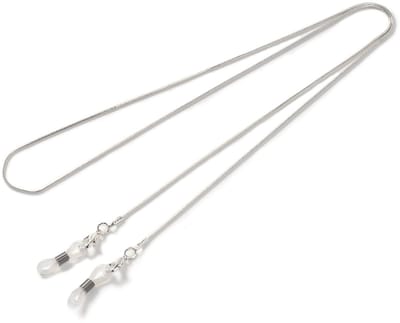 Set van 4 schattige metalen brillenkettingen – luxe slangenketting design – antislip & multifunctioneel voor zonnebril en mondkapje.Zilver