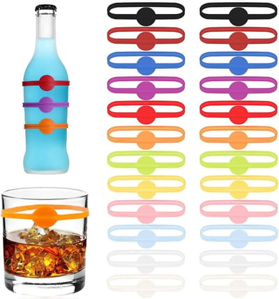 Kleurige siliconen glazenmarkers voor wijn- en drinkglazen - Perfect voor feesten en cocktailbars
