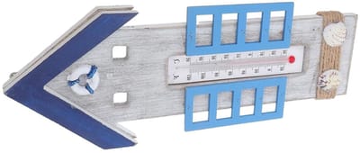 Houten Wandthermometer - Analoge Meter - Temperatuur Meten - Huisvormig Design - 30 cm - Multicolor