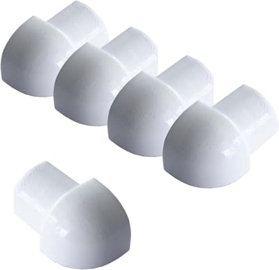 5x buitenhoek tegelprofiel 10mm aluminium (geanodiseerd) kwartcirkelprofiel wit