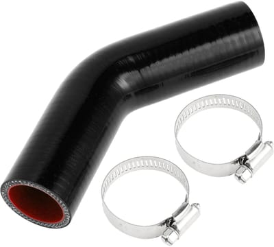 ZEYNOMAX- Koelslang Siliconen - 32 mm Binnendiameter - 90 mm Lengte - 45 Graden - Antivriesbestendig - Meerlaags Geweven - Hoge Temperatuur tot 300 °C - Siliconenslang