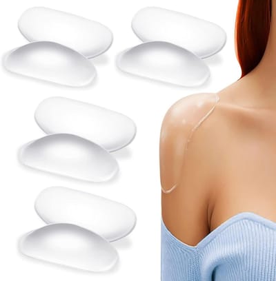Zelfklevende Transparante Schouderpads - 8 Stuks Herbruikbare en Ademende Push-Up Pads voor Verbeterde Schouderondersteuning en Antislip Comfort voor Vrouwen en Mannen