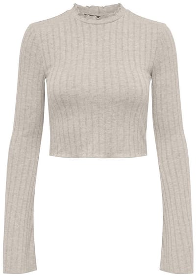 Only Tonja Top Met Lange Mouwen Beige M Vrouw