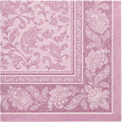 50 Servetten ROYAL Collection 1/4 vouw 40 cm x 40 cm paars Ornaments