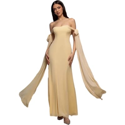 Vrouwen chiffon jurk Goddiva Maxi