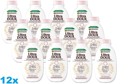 Garnier Ultra Doux Shampoo Zachtheid van Haver – 12 x 250 ml – Milde Verzachtende Shampoo – Hypoallergeen & Zonder Siliconen