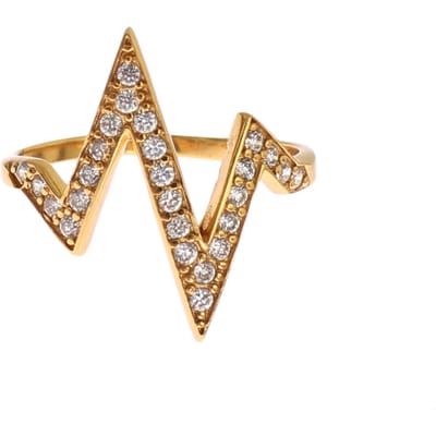 Nialaya Gouden 925 Zilveren Dames Ring met Helder CZ 18K