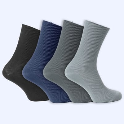 Drukvrije sokken | 100% katoen | Zonder elastiek | Blauw | 12 Paar | maten 35-50