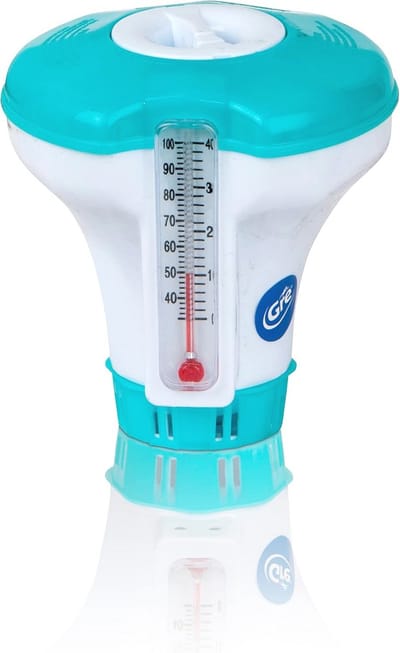 Drijvende zwembad doseerder met thermometer voor 20 g tabletten