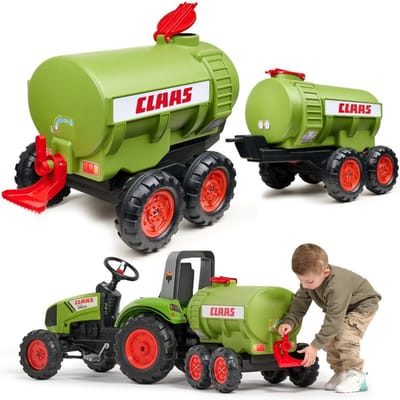 Claas FALK Tankwagen - 30L Inhoud - Groen - Geschikt voor FALK tractoren (3-7 jaar) - 100% Gemaakt in Frankrijk