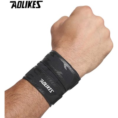 Attelle de poignet ultra-fine Aolikes avec sangles de compression pour l'entraînement, la musculation, le soulagement de la tendinite noir