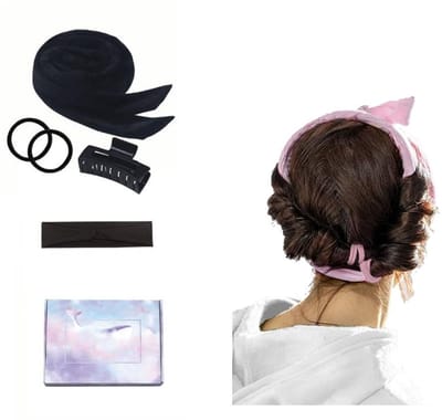 Dailygoods- Krulspelden Hittevrij - Krulset - Haarclip - Scrunchies - Satijnen Slaapmuts - Geschikt voor Middellang Haar - Haarkrulband