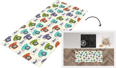 Keukenloper - Loper keuken - Retro - Telefoon - Design - 120x50 cm - Keukenloper vinyl