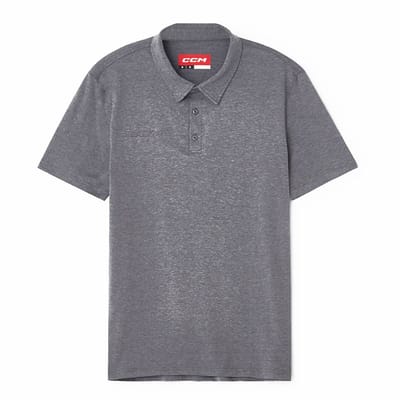 CCM Fitted Polo - Korte Mouw - Antimicrobieel - Grijs - Maat XL