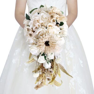 Bruidsboeket Kunstbloemen - Houdend Boeket - Bruiloft Accessoire - Vervagingsbestendig Materiaal - Type 10