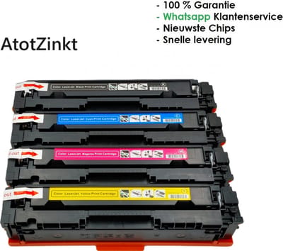 AtotZinkt premium huismerk Multipack HP 207 A met 1x HP 207A Zwart |1x W2211A HP 207A Cyaan |1x W2212A HP 207A Geel |1x W2213A HP 207A Magenta geschickt voor Color LaserJet Pro M255dw / M255nw / M283cdw / Color LaserJet Pro MFP M282nw / M283fdn