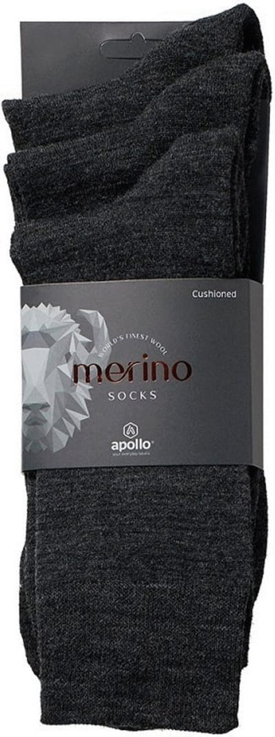Apollo Sokken Wol/Terry 3-Pack Antraciet - Sokken - 39-42