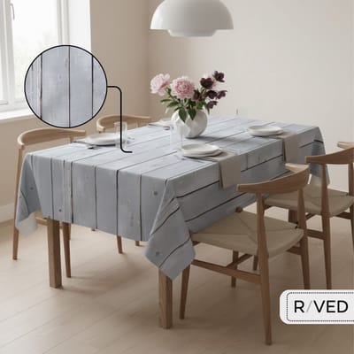 Raved Tafelzeil 140 cm x 300 cm – Houten Planken Grijs - PVC - Afwasbaar